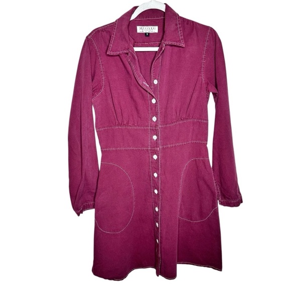 Utility Canvas Dresses & Skirts - Wine Colored Utility Canvas Made in USA Button-Up Dress